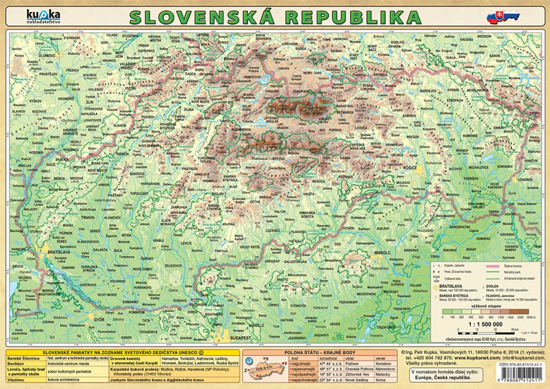 SLOVENSKÁ REPUBLIKA - ŠKOLNÍ MAPA LAMINO A4