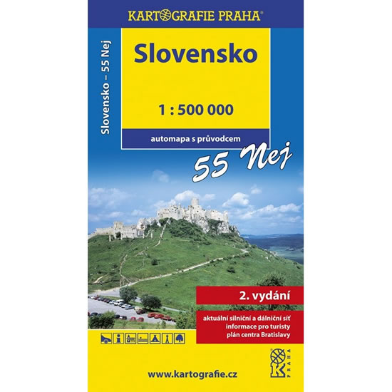 SLOVENSKO 1:500 000 AUTOMAPA S PRŮVODCEM (55 NEJ)