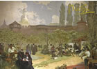 Detail titulu Pohled Alfons Mucha – Bratrská škola v Ivančicích, krátký (Slovanská epopej)