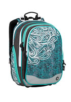 Bagmaster Dívčí školní batoh ELEMENT 9 A TURQUOISE/WHITE/GRAY