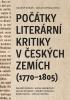 Detail titulu Počátky literární kritiky v českých zemích (1770-1805)