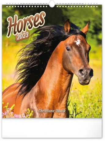 NÁSTĚNNÝ KALENDÁŘ 2023 HORSES KONĚ